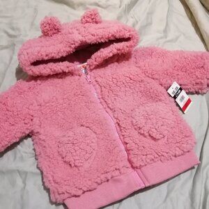 🇨🇦 Teddy Bear Sherpa Jacket in Pink, 3-6 Months, NWT